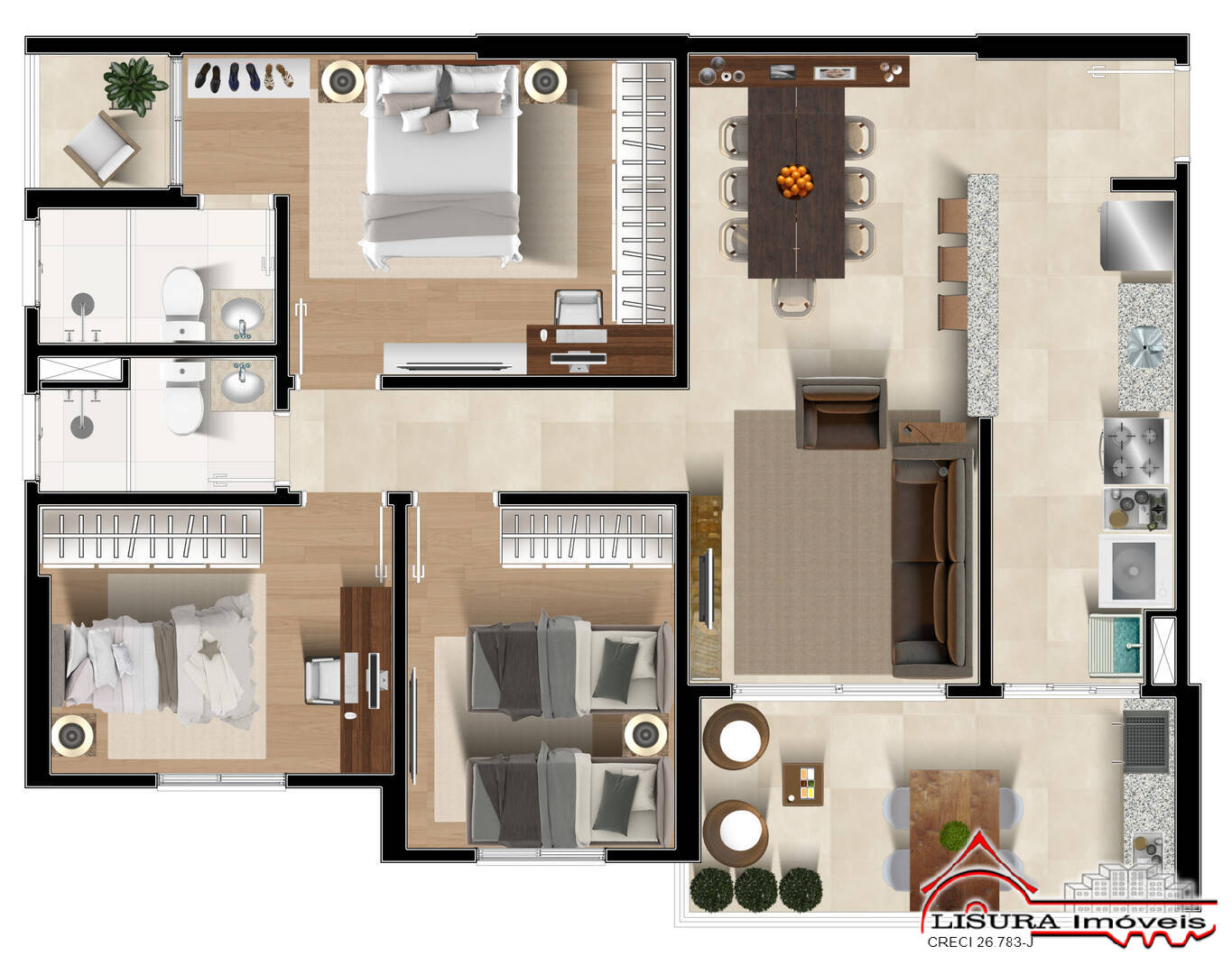 Apartamento, 3 quartos, 83 m² - Foto 1